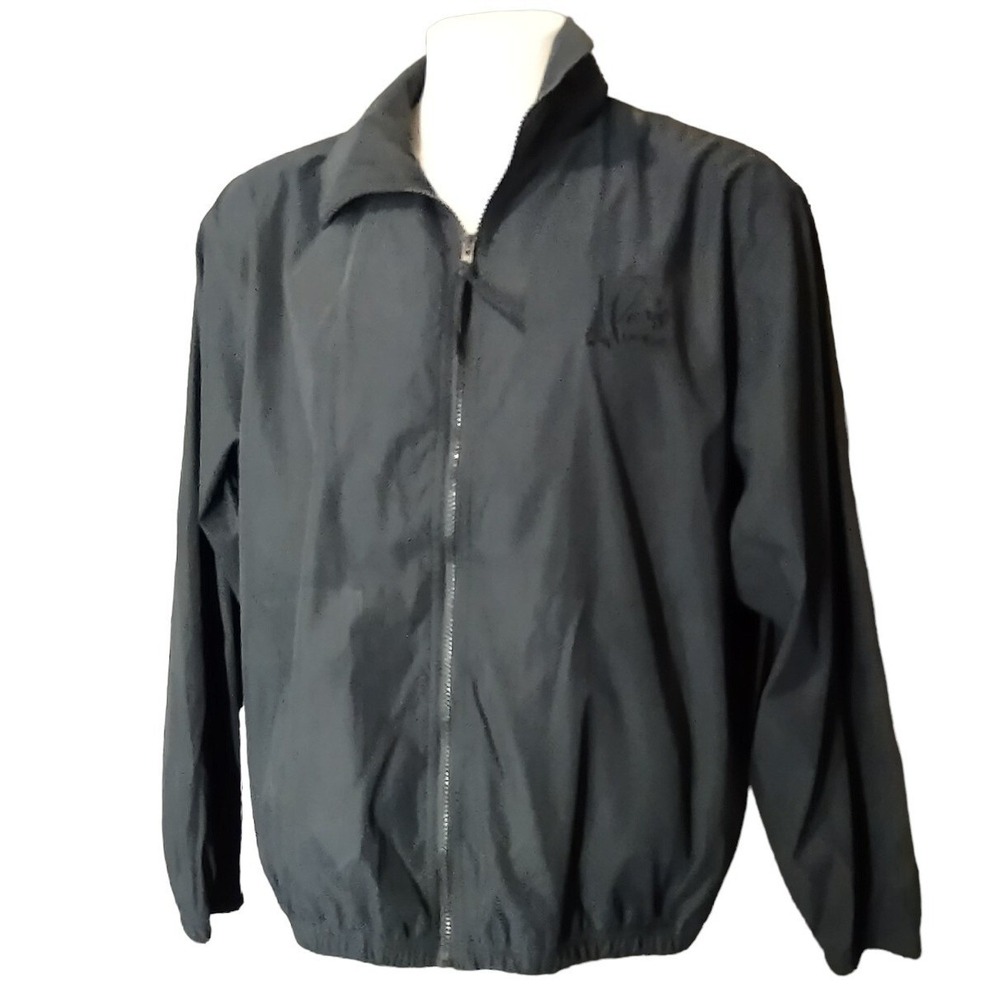 Weatherproof Jacket Men's Large Paris Las Vegas Windbreaker Black Norm Core Y2K